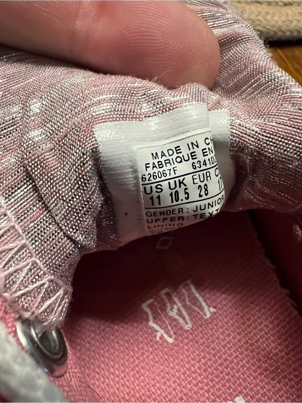 CONVERSE Classic Fold Over Tongue Metallic Pink Low Top Sneakers Girl's Size 11